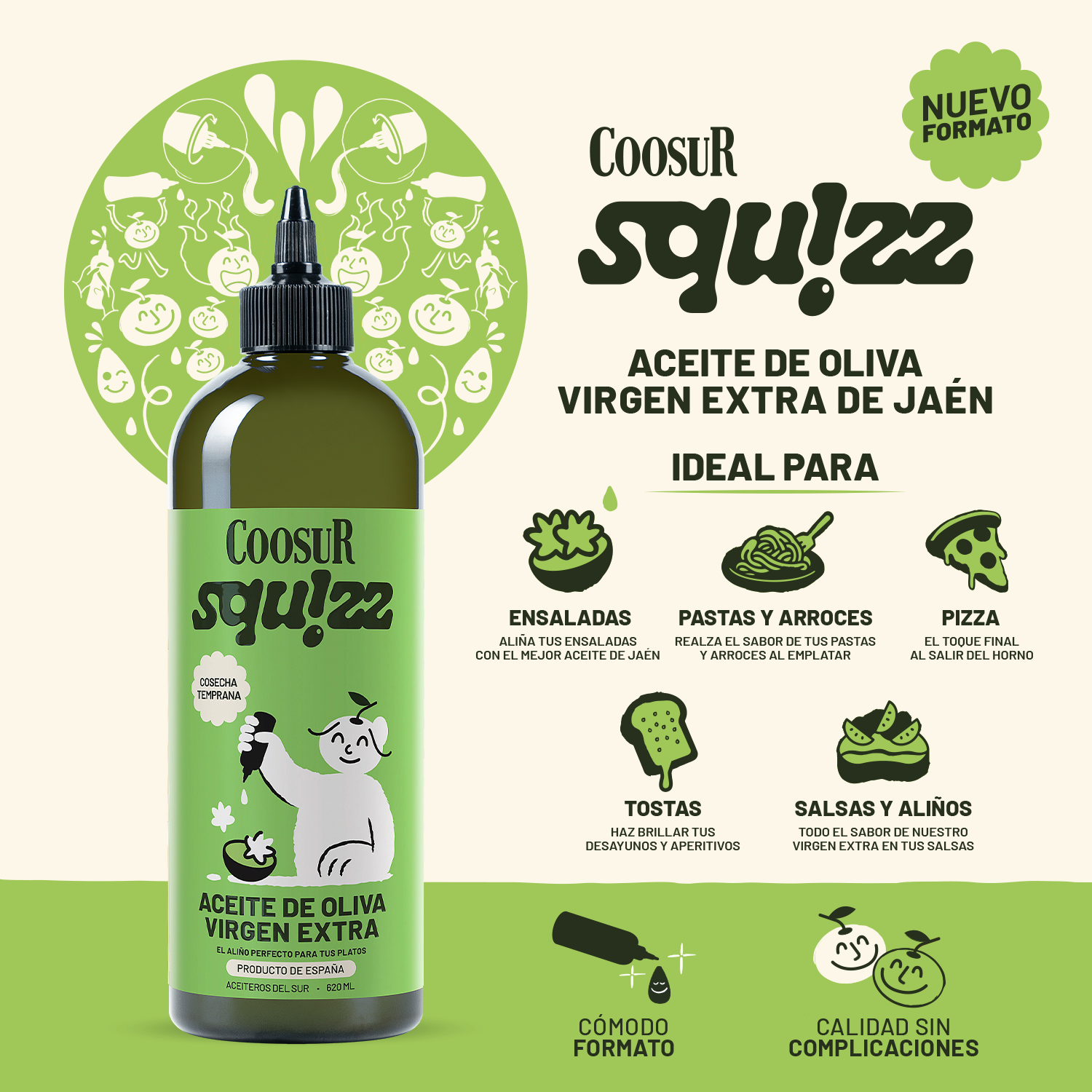 Virgen Extra Cosecha temprana Coosur SQUIZZ 620ml