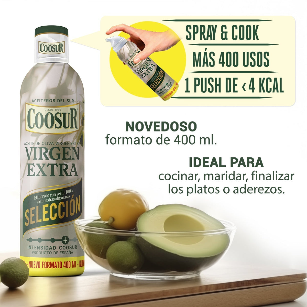 Virgen extra selección en spray de 400 ml