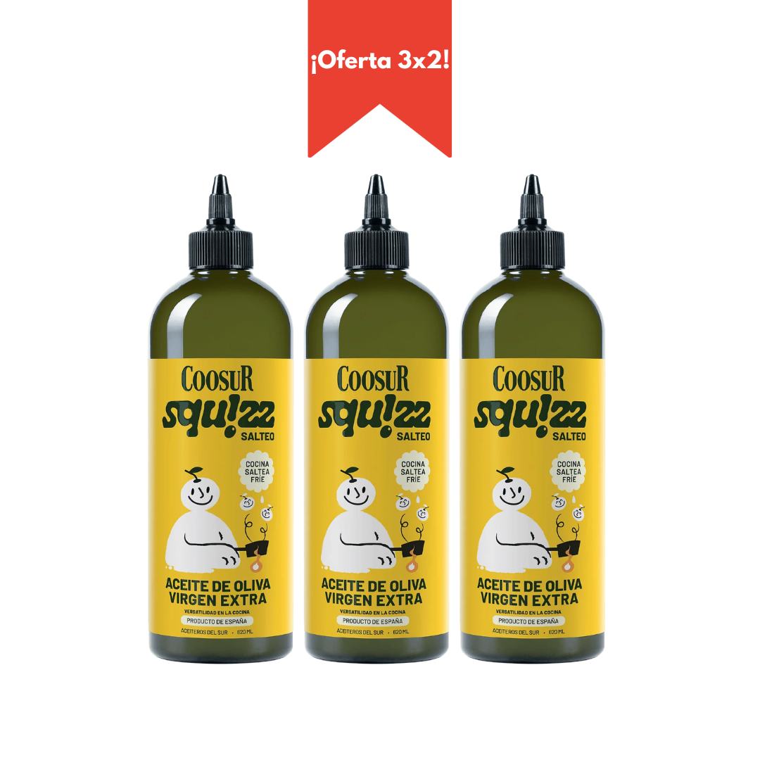 3x2 Virgen Extra Salteo Coosur SQUIZZ 620ml